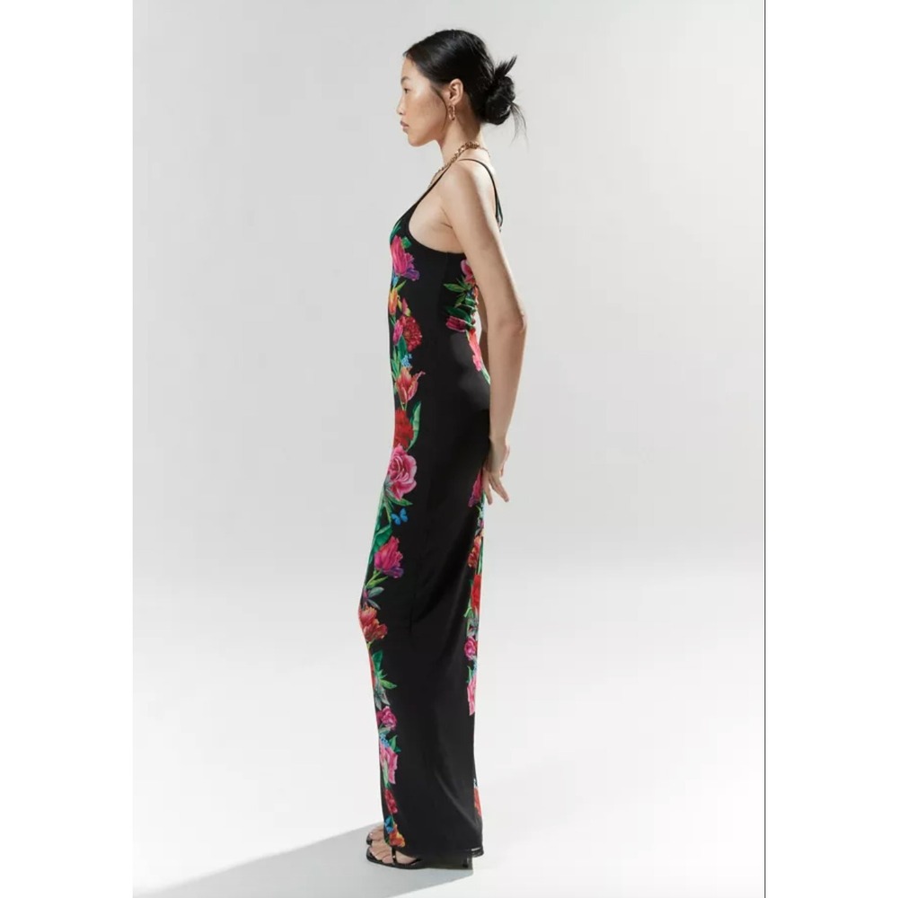 AFRM Ashlyn Mesh Maxi Dress Black Floral Graphic XL - Picture 2 of 9
